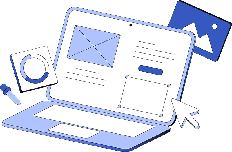 web-design-and-UX-UI-elements-on-laptop-screen